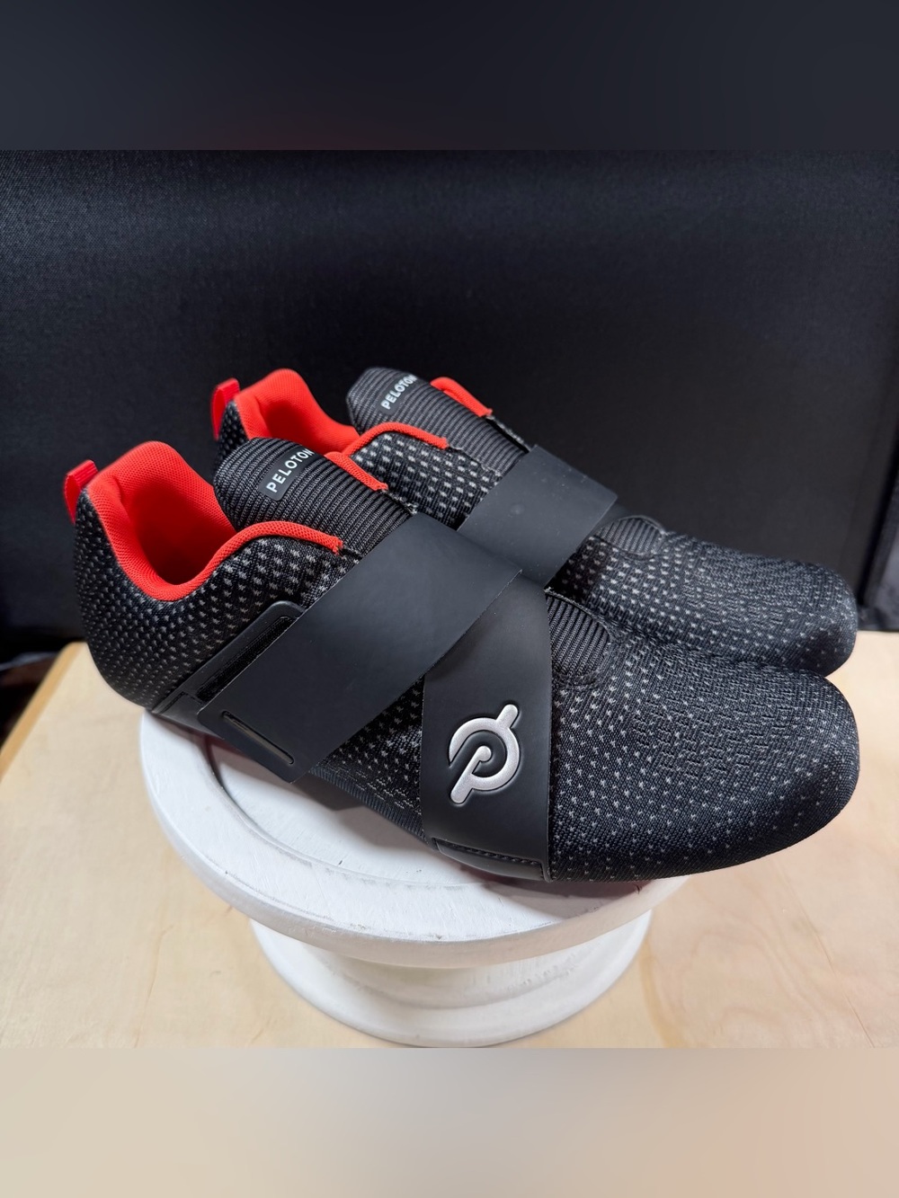 Men’s Peloton Altos Cycling Shoes Single Hook And Loop Strap Black Size 12.5M